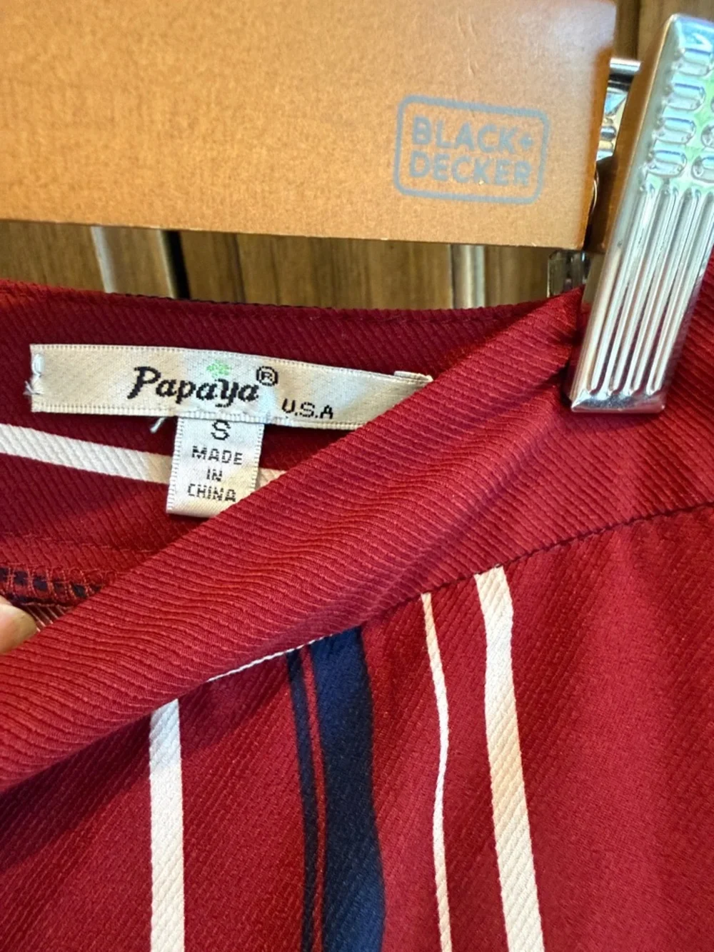 Papaya Red Wide-Leg Striped Pants - Picture 2 of 4